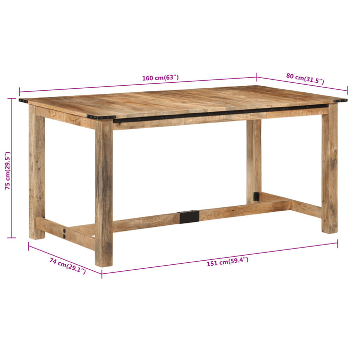 Eettafel 160X80X75 Cm Massief Mangohout