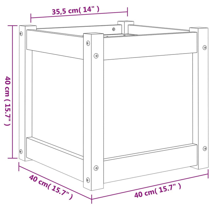 Plantenbak 40X40X40 Cm Massief Grenenhout Waxbruin