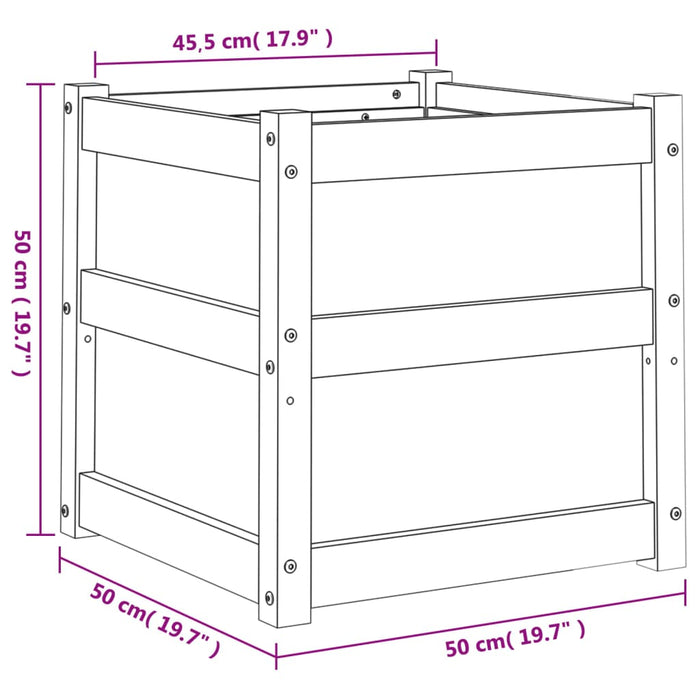 Plantenbak 50X50X50 Cm Massief Grenenhout Wit