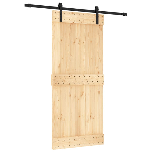 Schuifdeur Met Beslag 90X210 Cm Massief Grenenhout