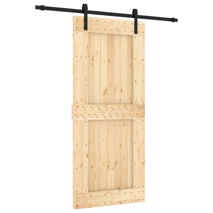 Schuifdeur Met Beslag 90X210 Cm Massief Grenenhout