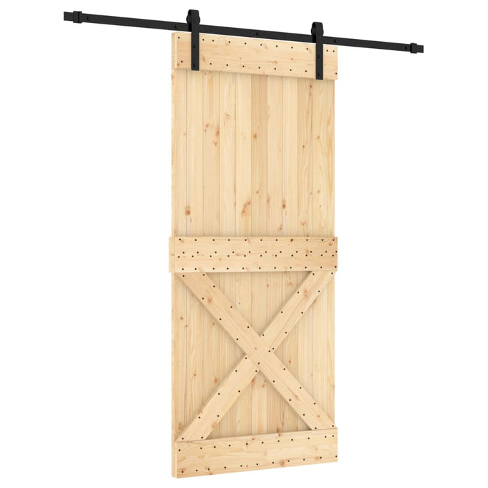 Schuifdeur Met Beslag 90X210 Cm Massief Grenenhout