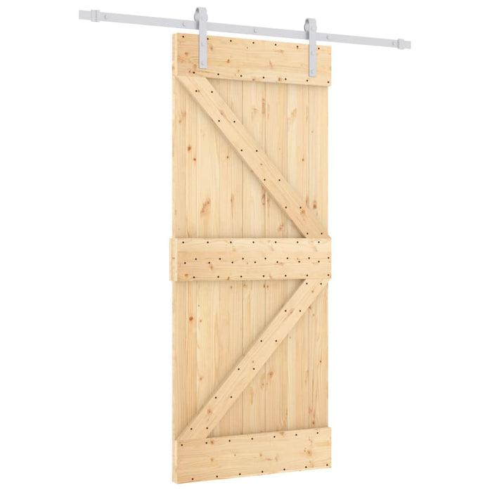 Schuifdeur Met Beslag 85X210 Cm Massief Grenenhout