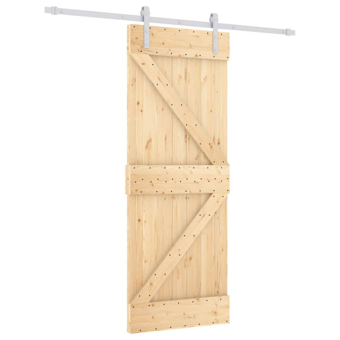 Schuifdeur Met Beslag 80X210 Cm Massief Grenenhout