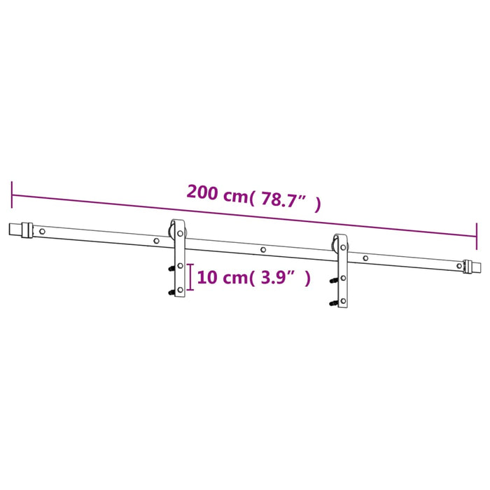 Schuifdeur Met Beslag 80X210 Cm Massief Grenenhout