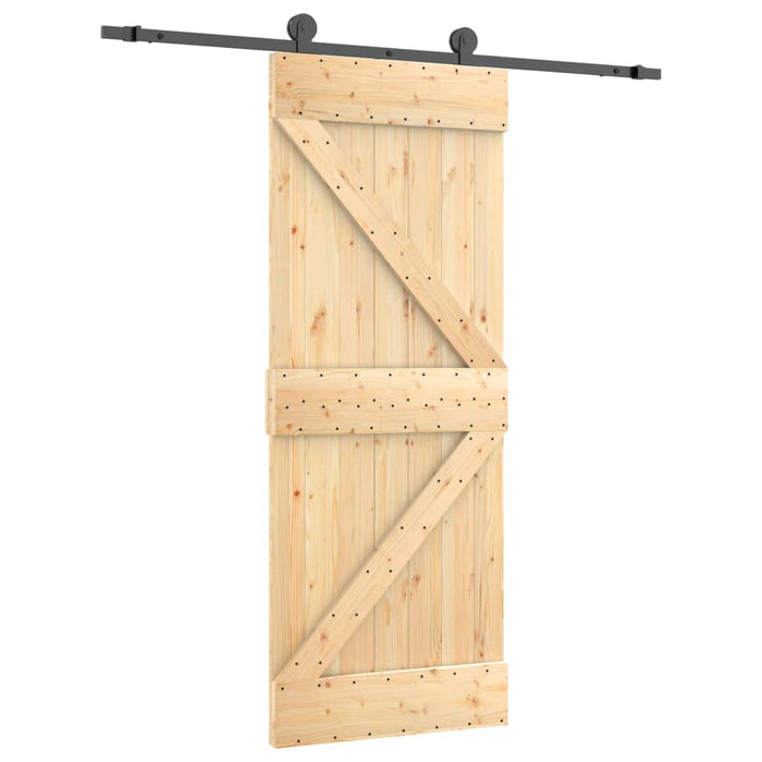 Schuifdeur Met Beslag 85X210 Cm Massief Grenenhout