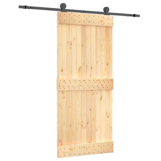 Schuifdeur Met Beslag 90X210 Cm Massief Grenenhout