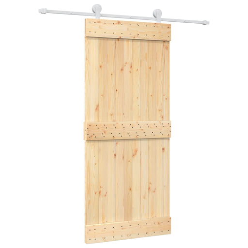 Schuifdeur Met Beslag 90X210 Cm Massief Grenenhout