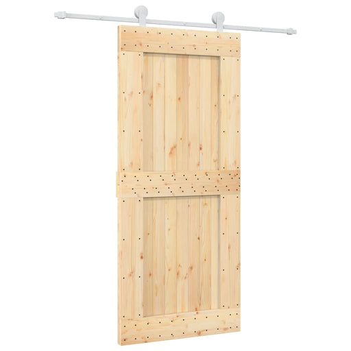 Schuifdeur Met Beslag 90X210 Cm Massief Grenenhout