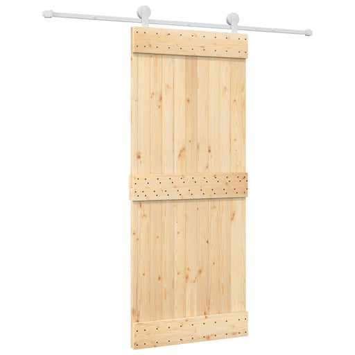 Schuifdeur Met Beslag 85X210 Cm Massief Grenenhout