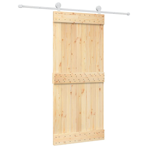 Schuifdeur Met Beslag 90X210 Cm Massief Grenenhout