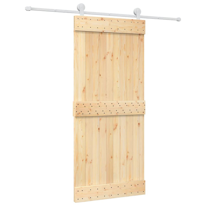 Schuifdeur Met Beslag 90X210 Cm Massief Grenenhout