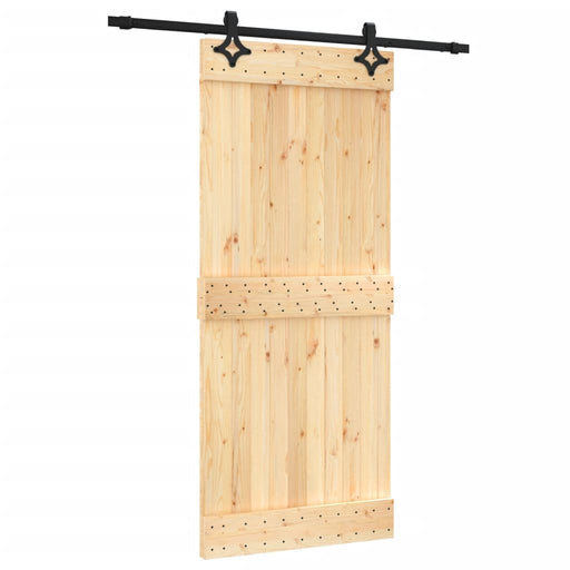 Schuifdeur Met Beslag 90X210 Cm Massief Grenenhout