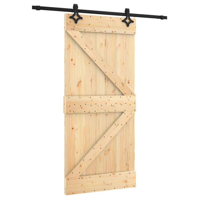 Schuifdeur Met Beslag 95X210 Cm Massief Grenenhout