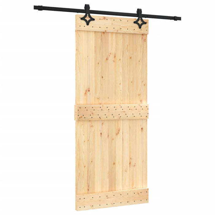 Schuifdeur Met Beslag 90X210 Cm Massief Grenenhout