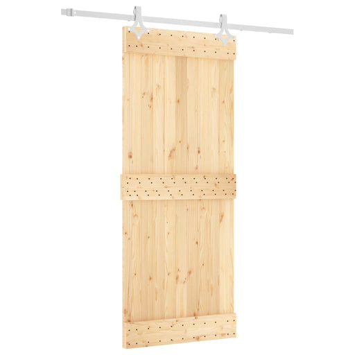 Schuifdeur Met Beslag 85X210 Cm Massief Grenenhout Grijs