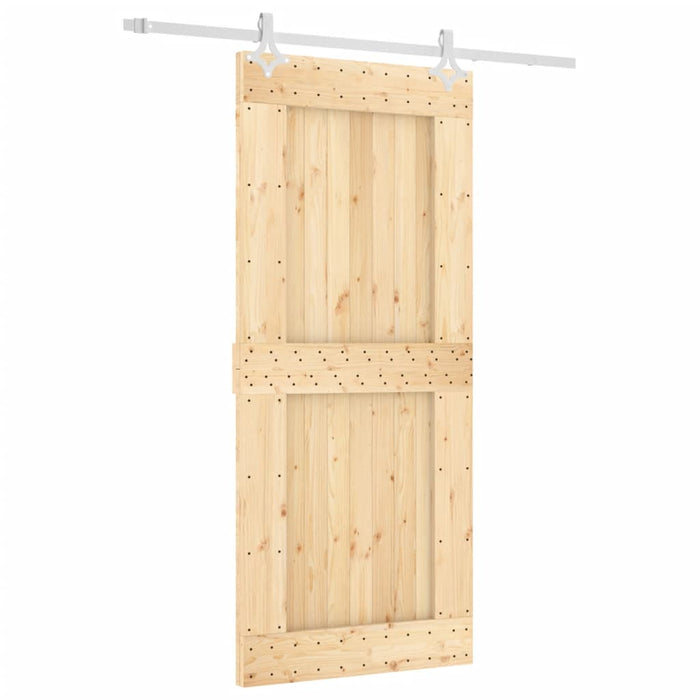 Schuifdeur Met Beslag 90X210 Cm Massief Grenenhout