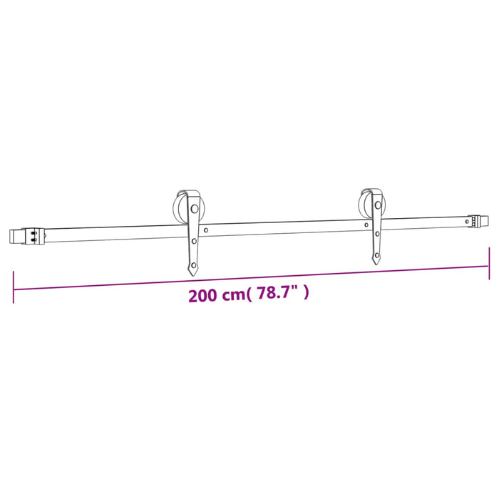 Schuifdeur Met Beslag 80X210 Cm Massief Grenenhout