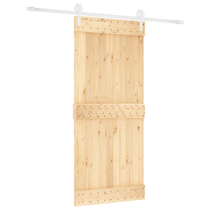 Schuifdeur Met Beslag 90X210 Cm Massief Grenenhout