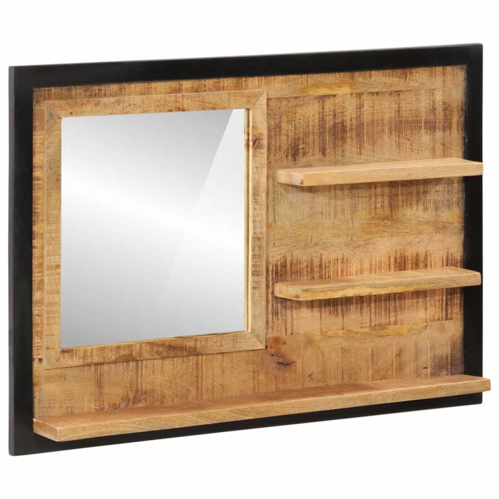 Spiegel Met Schappen 80X8X55 Cm Glas En Massief Mangohout