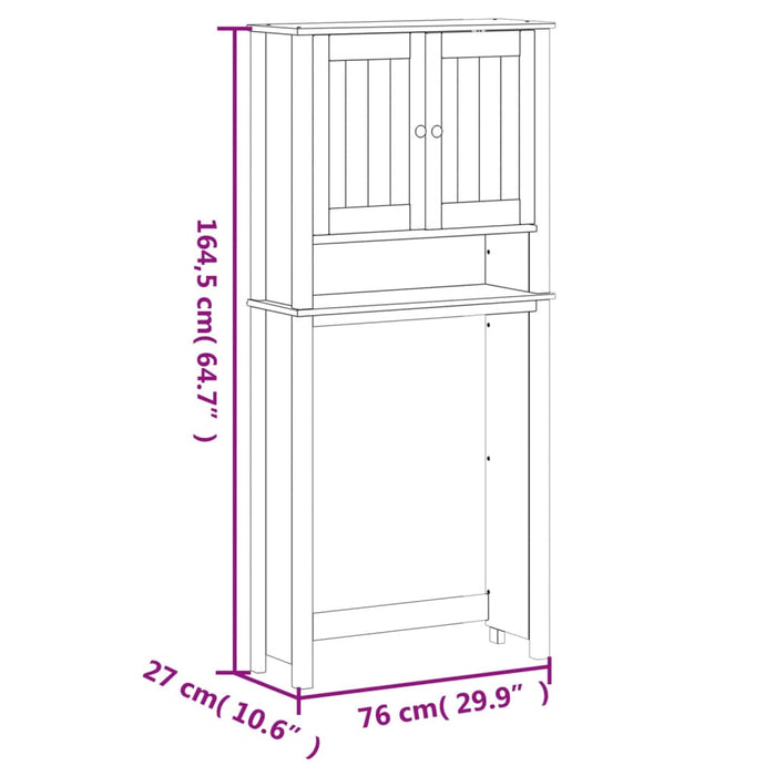 Wasmachinekast Berg 76X27X64,5 Cm Massief Hout