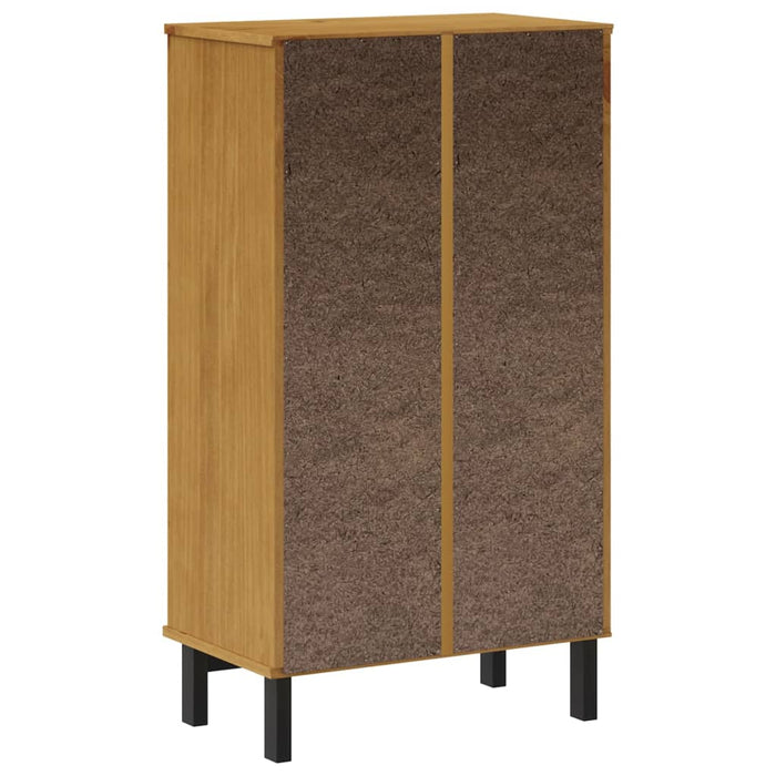 Schoenenkast Flam 59,5X35X107 Cm Massief Grenenhout Donkergrijs