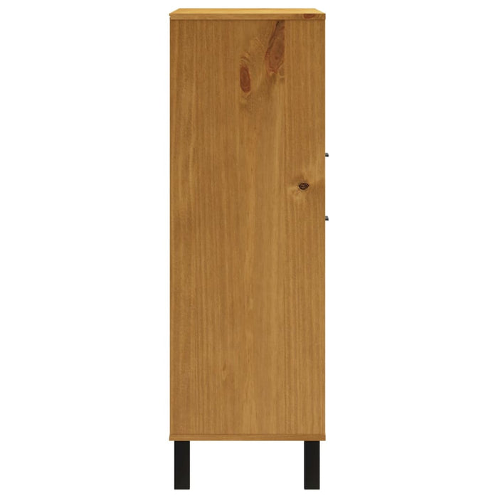 Hoge Kast Met Glazen Deur Flam 92X40X122,5 Cm Grenenhout