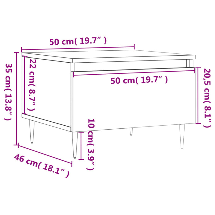 Salontafel 50X46X35 Cm Bewerkt Hout