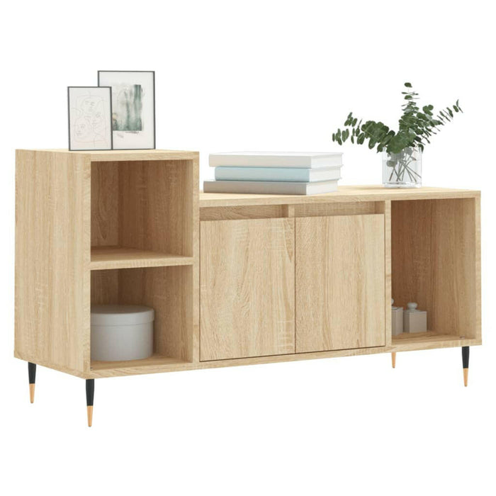 Tv-Meubel 100X35X55 Cm Bewerkt Hout Sonoma Eikenkleurig