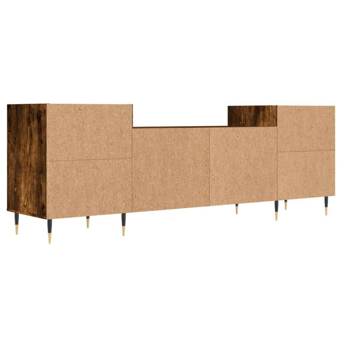 Tv-Meubel 160X35X55 Cm Bewerkt Hout Gerookt Eikenkleurig