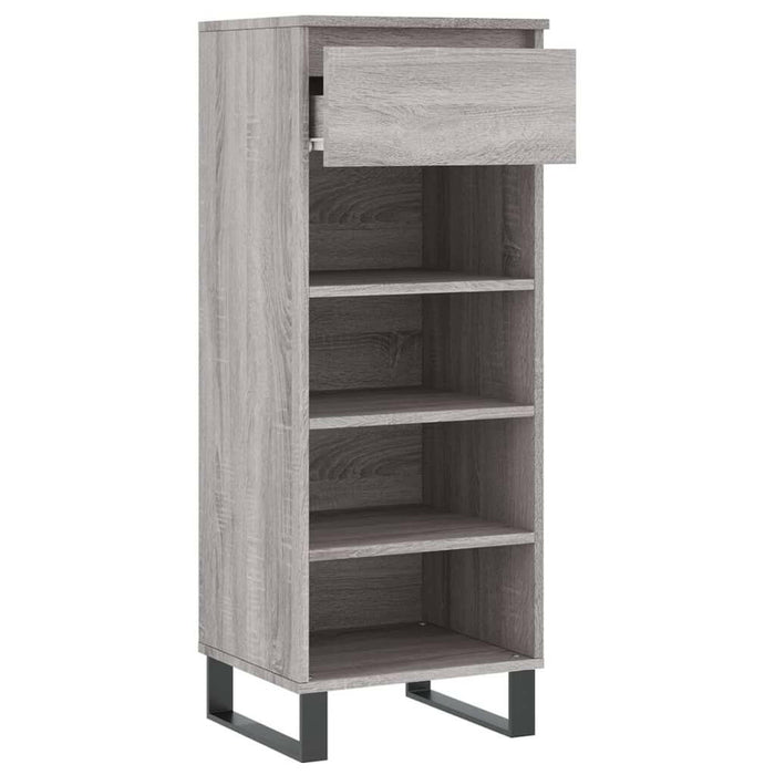 Schoenenkast 40X36X105 Cm Bewerkt Hout Grijs Sonoma