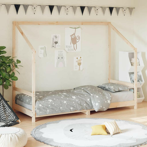 Kinderbedframe 80X200 Cm Massief Grenenhout Zwart