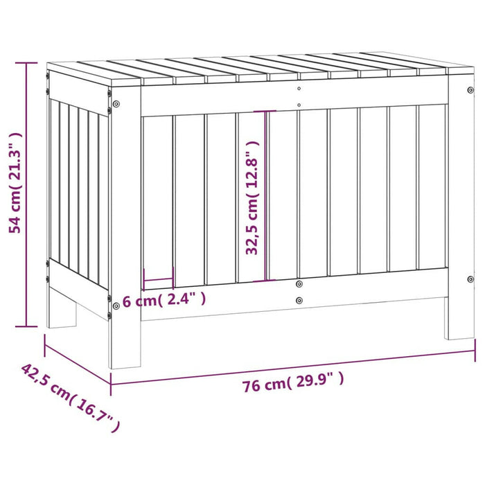 Tuinbox 76X42,5X54 Cm Massief Grenenhout Wit