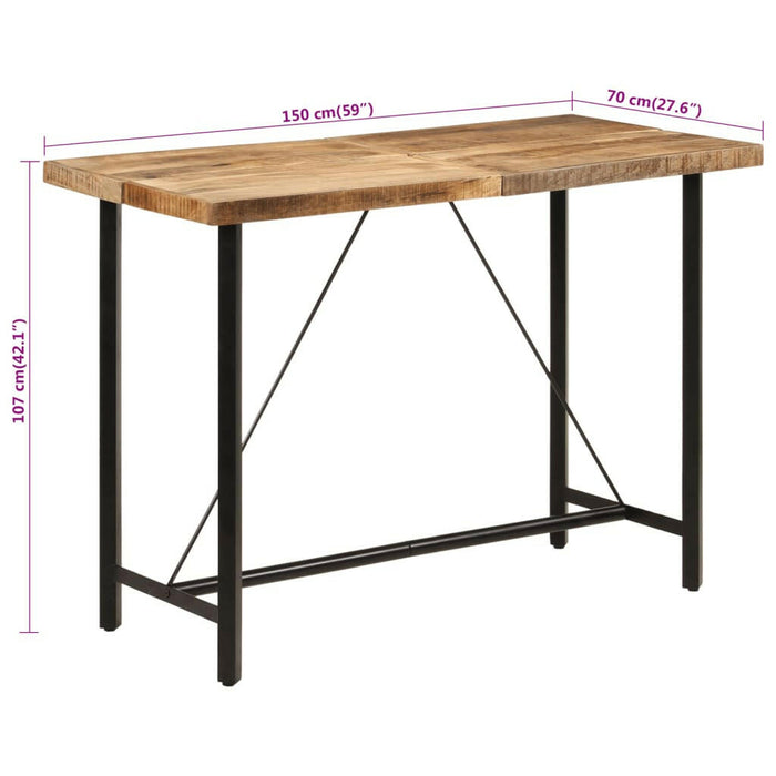 Bartafel 150X70X107 Cm Massief Mangohout En Ijzer