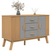 Dressoir Olden 114X43X73,5 Cm Massief Grenenhout Grijs En Bruin