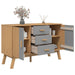 Dressoir Olden 114X43X73,5 Cm Massief Grenenhout Grijs En Bruin