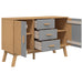 Dressoir Olden 114X43X73,5 Cm Massief Grenenhout Grijs En Bruin