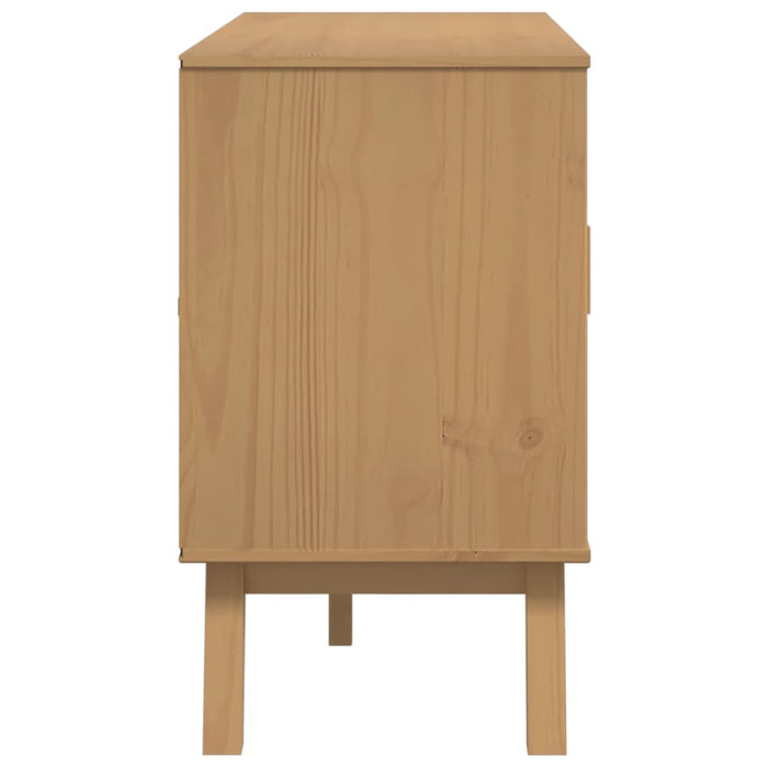 Dressoir Olden 114X43X73,5 Cm Massief Grenenhout Grijs En Bruin