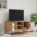 Tv-Meubel Olden 114X43X57 Cm Massief Grenenhout Wit En Bruin