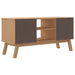 Tv-Meubel Olden 114X43X57 Cm Massief Grenenhout Wit En Bruin