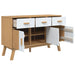 Dressoir Olden 114X43X73,5 Cm Massief Grenenhout Wit En Bruin