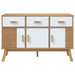 Dressoir Olden 114X43X73,5 Cm Massief Grenenhout Wit En Bruin