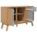 Dressoir Olden 114X43X73,5 Cm Massief Grenenhout Grijs En Bruin Zwarte Strepen