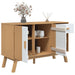 Dressoir Olden 114X43X73,5 Cm Massief Grenenhout Wit En Bruin Grijs En Wit