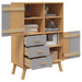 Hoge Kast Olden 85X43X125 Cm Massief Grenenhout En Bruin