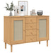 Dressoir Senja Rattan-Look 2X40X80 Cm Grenenhout