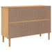 Dressoir Senja Rattan-Look 2X40X80 Cm Grenenhout