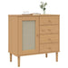 Dressoir Senja 80X40X80 Cm Rattan Look Massief Grenenhout