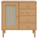 Dressoir Senja 80X40X80 Cm Rattan Look Massief Grenenhout