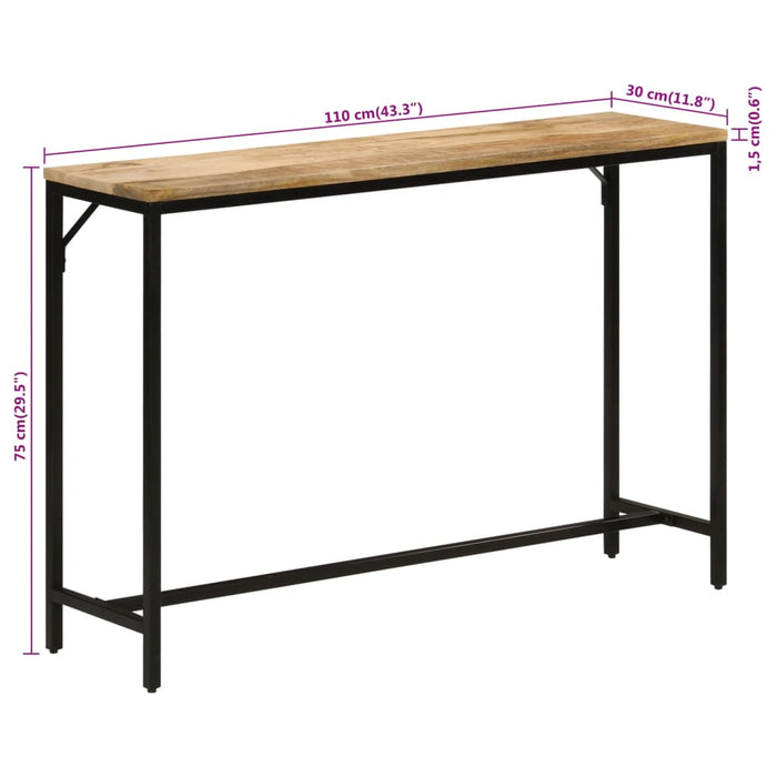 Wandtafel 110X30X75 Cm Massief Ruw Mangohout En Ijzer